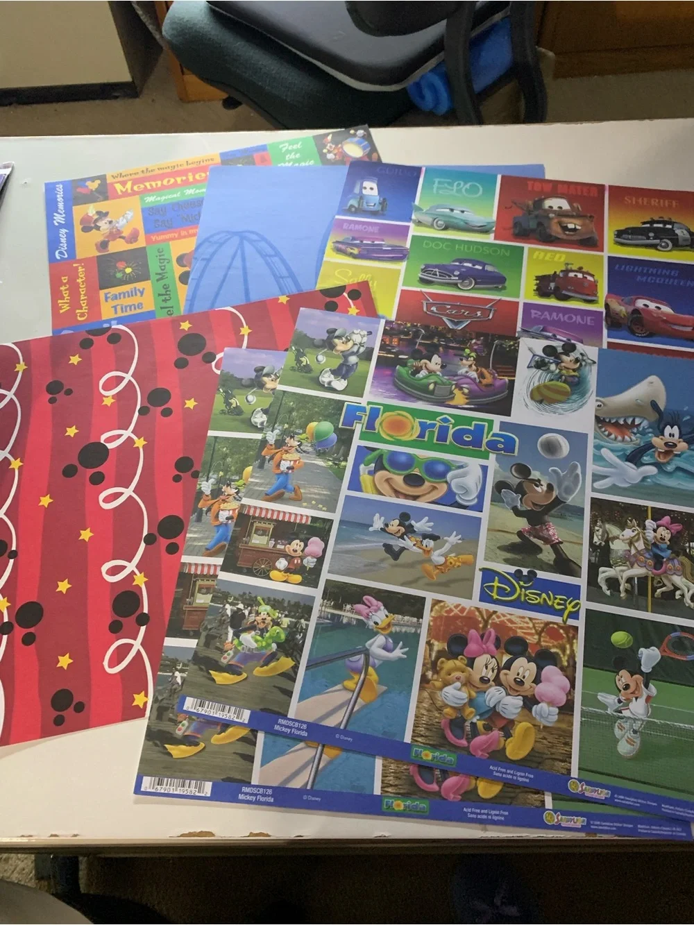 DISNEY SCRAPBOOK LOT 18 pc Paper Stickers NIP